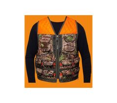 Dargo Turuncu Orman Baklava Desenli Avcı Yeleği Beden: L